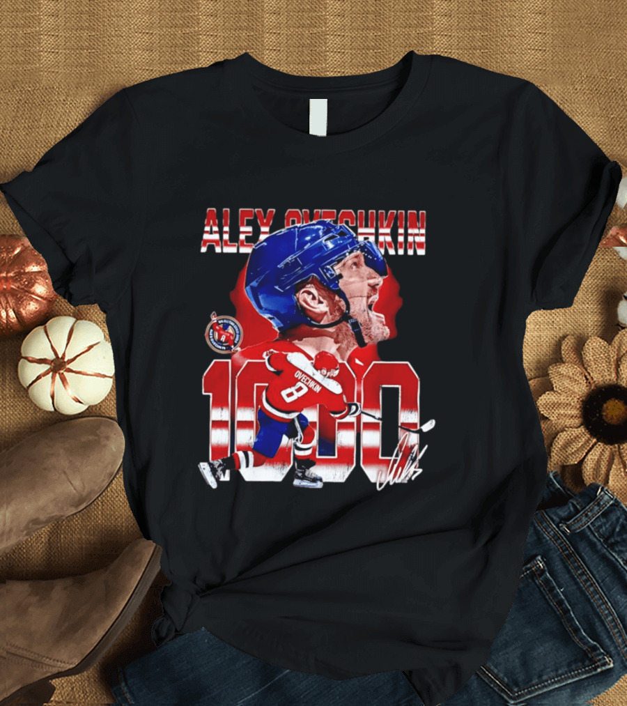 Alex Ovechkin 1000 Goals Washington Capitals Number 8 T-Shirt