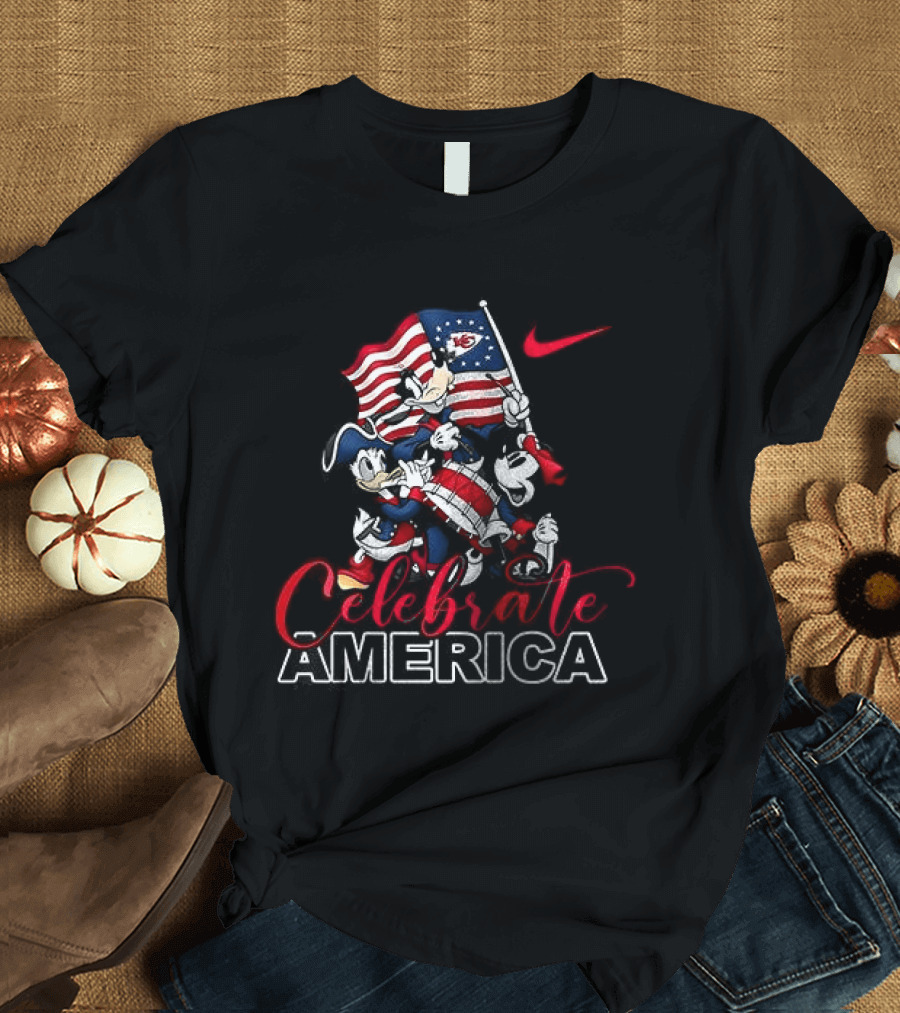 Kansas City Chiefs Mickey Mouse Celebrate America 250th Anniversary Nike T-Shirt