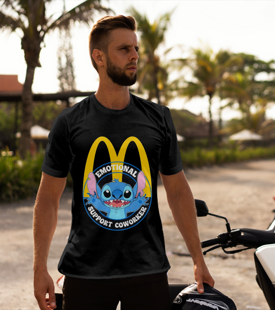 McDonald's Emotional Support Coworker Stitch T-Shirt