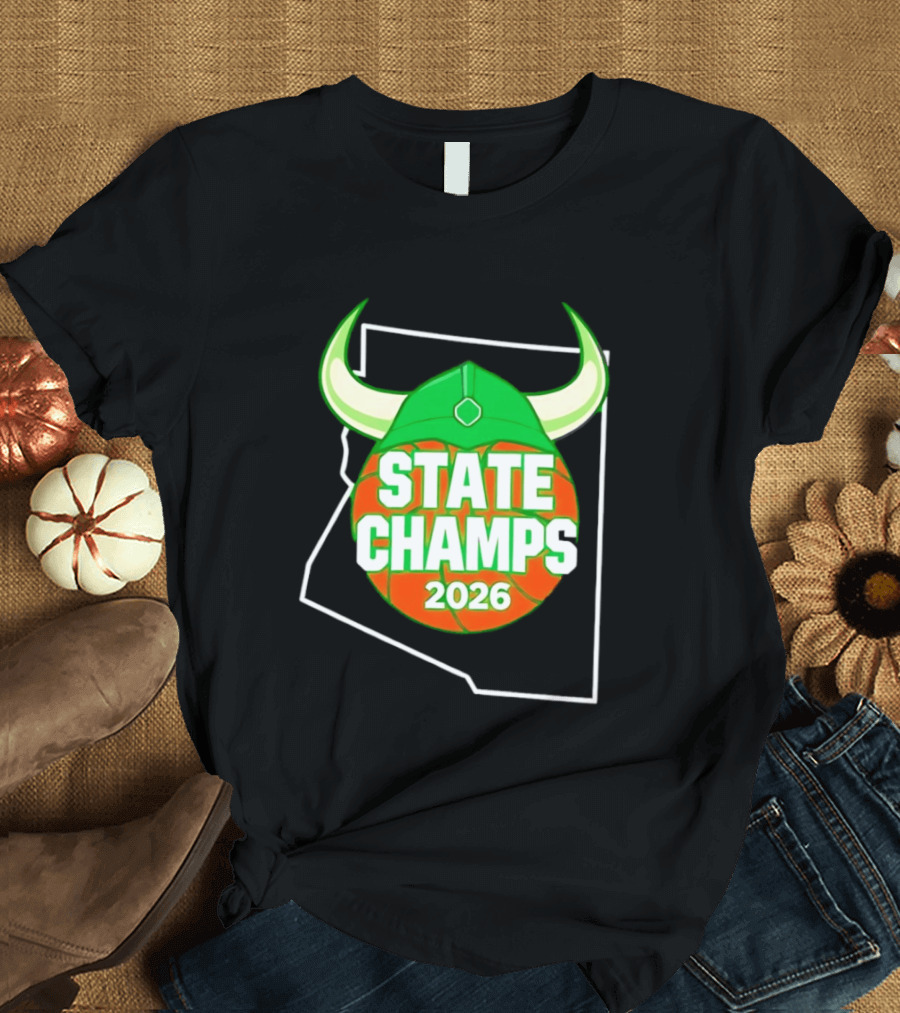 State Champs 2026 Arizona Basketball Viking Helmet T-Shirt