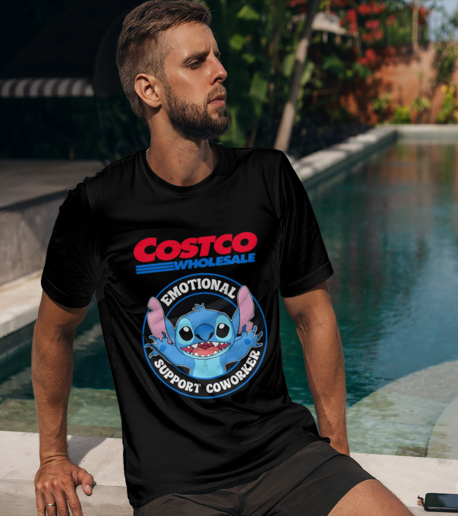 Costco Wholesale Emotional Support Coworker Stitch T-Shirt