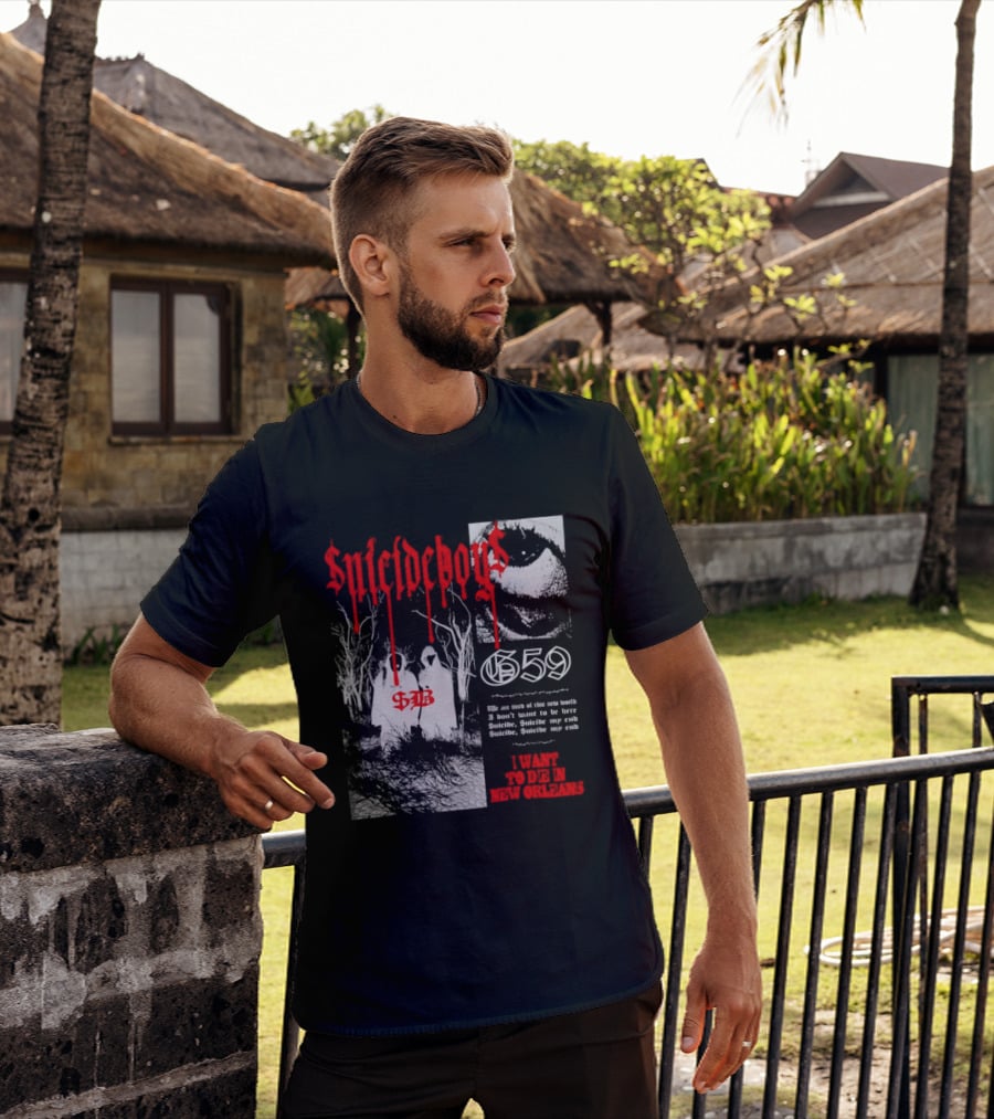 Suicideboys 659 I Want To Die In New Orleans 9AB Text Trees T-Shirt
