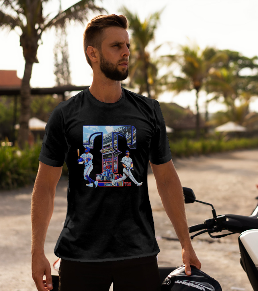 Texas Rangers Stadium Baseball Players T-Shirt