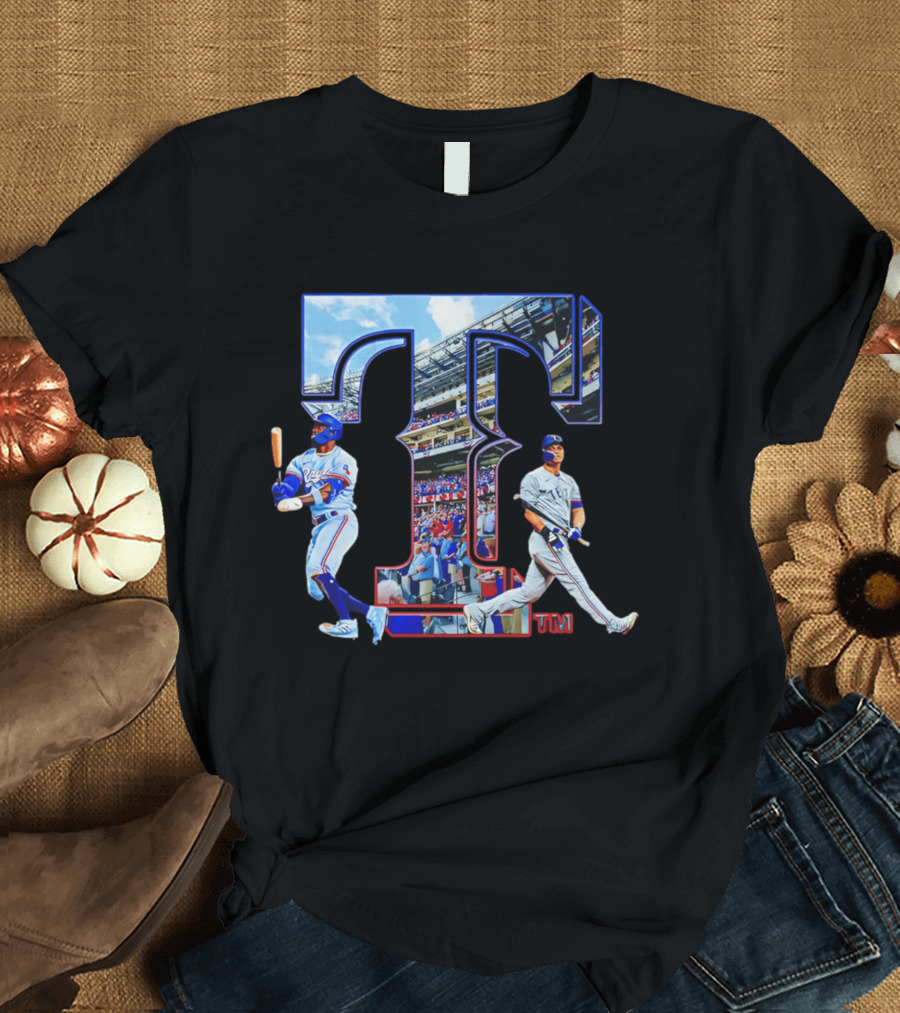 Texas Rangers Stadium Baseball Players T-Shirt