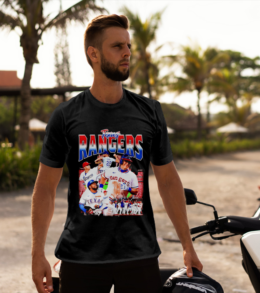 Texas Rangers Celebrate Baseball Team Collage 2025 T-Shirt