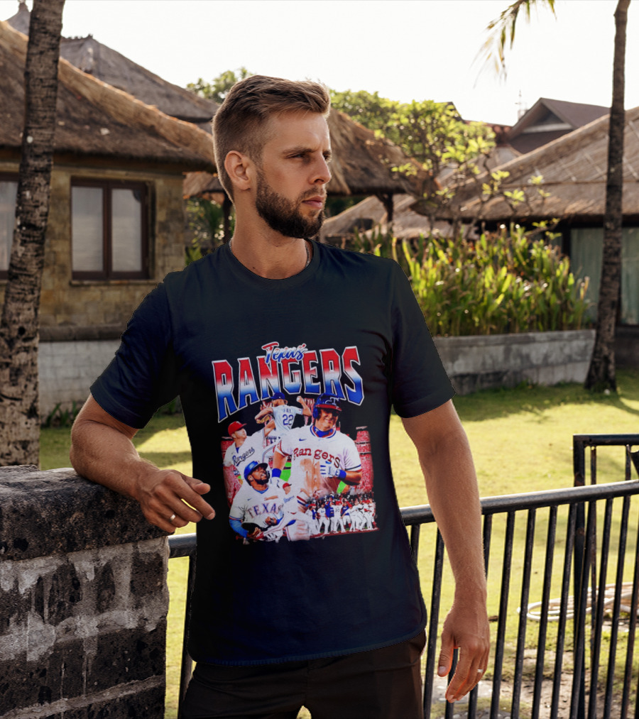 Texas Rangers Celebrate Baseball Team Collage 2025 T-Shirt