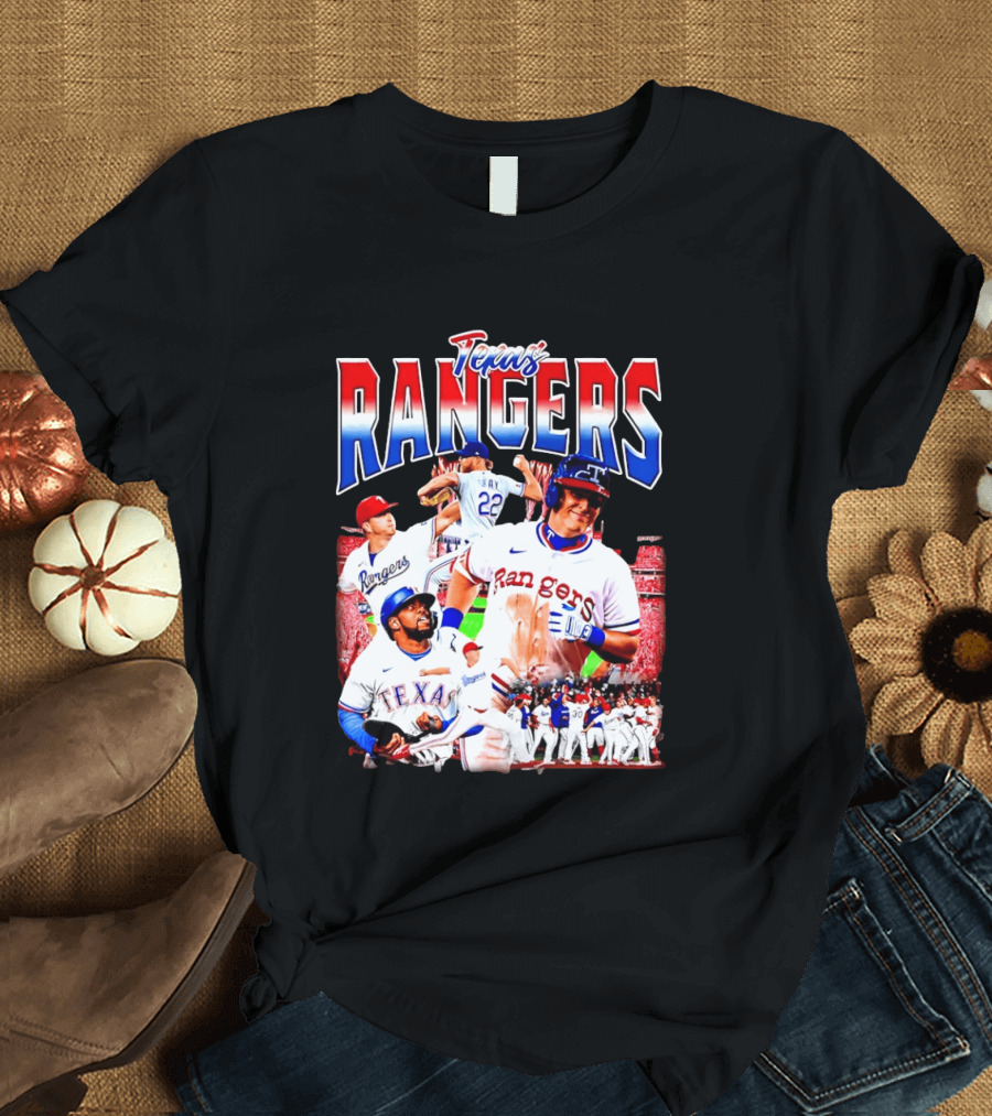 Texas Rangers Celebrate Baseball Team Collage 2025 T-Shirt