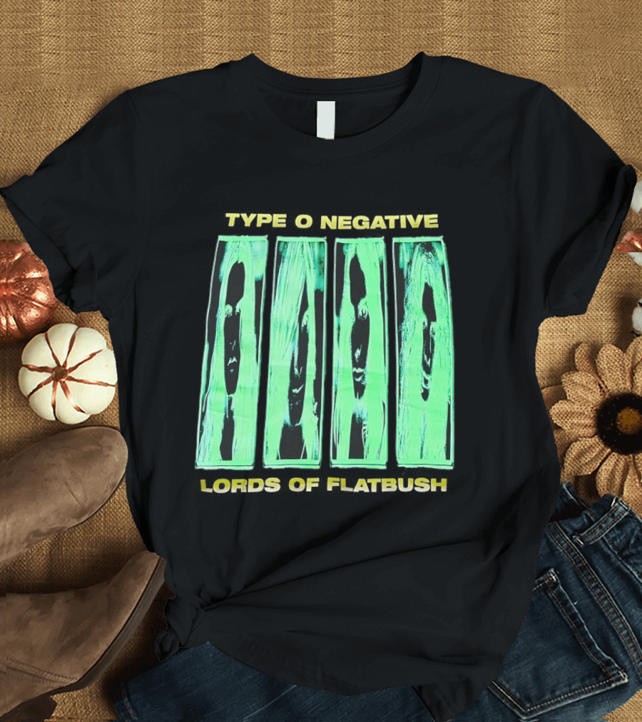 Type O Negative Lords Of Flatbush Distorted Woodgrain Faces T-Shirt