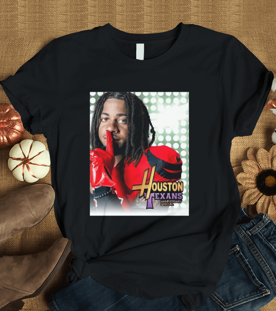 Houston Texans Anniversary Specials Stefon Diggs Hannah Montana 20th Celebration T-Shirt
