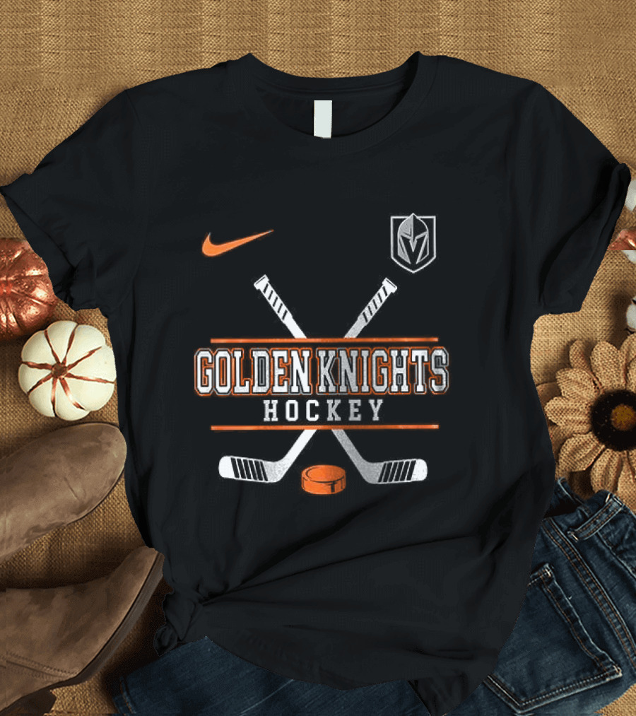 Nike Vegas Golden Knights Hockey Crossed Sticks T-Shirt