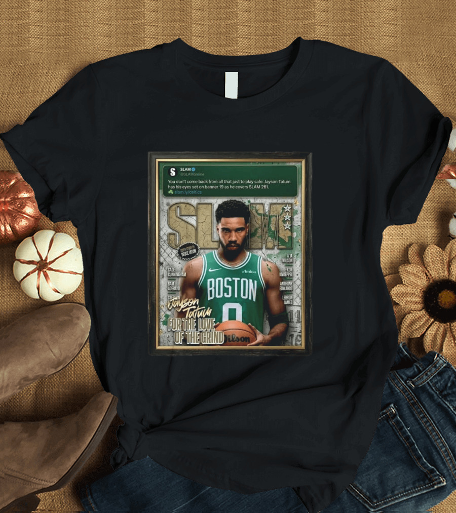 SLAM 261 Jayson Tatum Boston Celtics For The Love Of The Grind Gold Medal Edition With NBA Stars LeBron James And Cade Cunningham T-Shirt