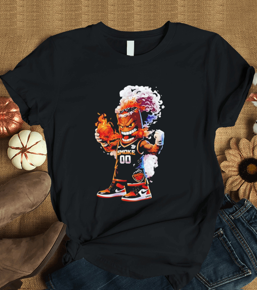Strizzo Tampa Bay Smoke Cartoon Basketball Flames T-Shirt