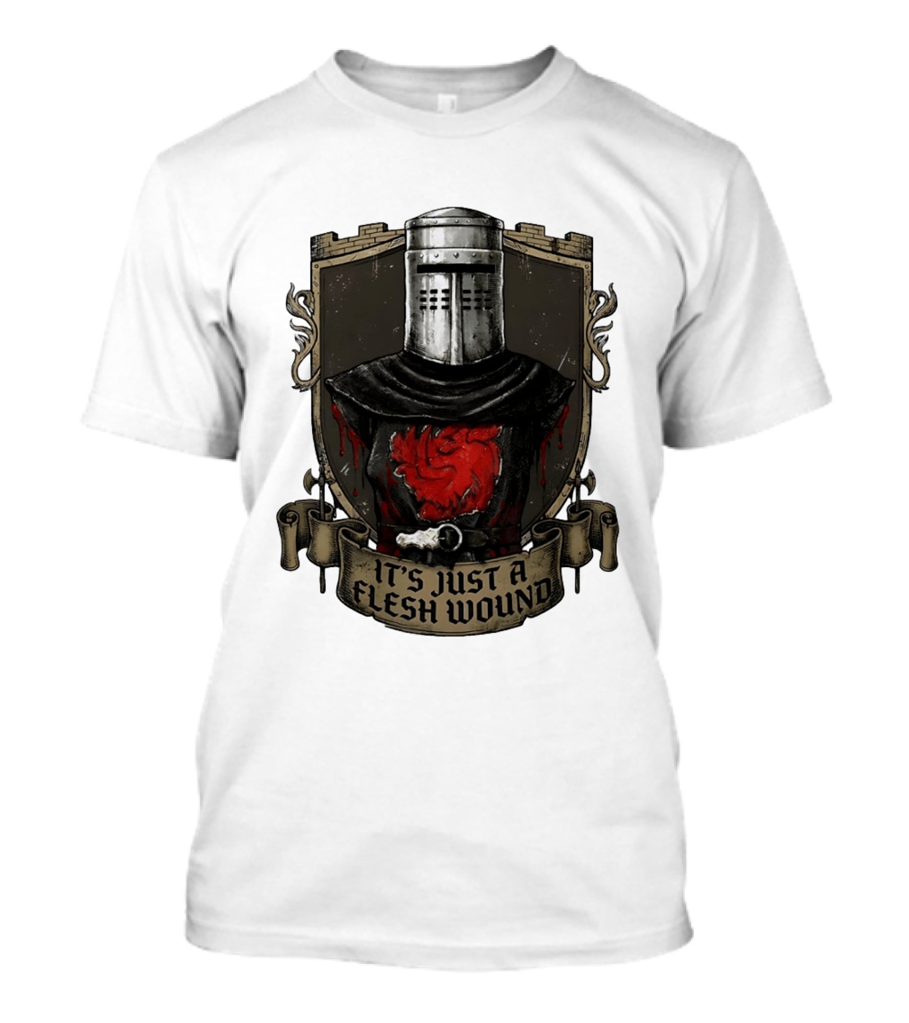 Monty Python Black Knight It's Just A Flesh Wound Holy Grail Movie T-Shirt