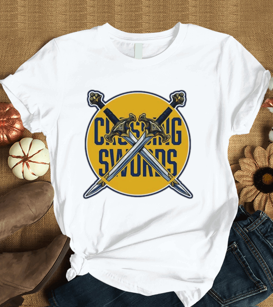 Crossing Swords Podcast Emblem Medieval Sword T-Shirt