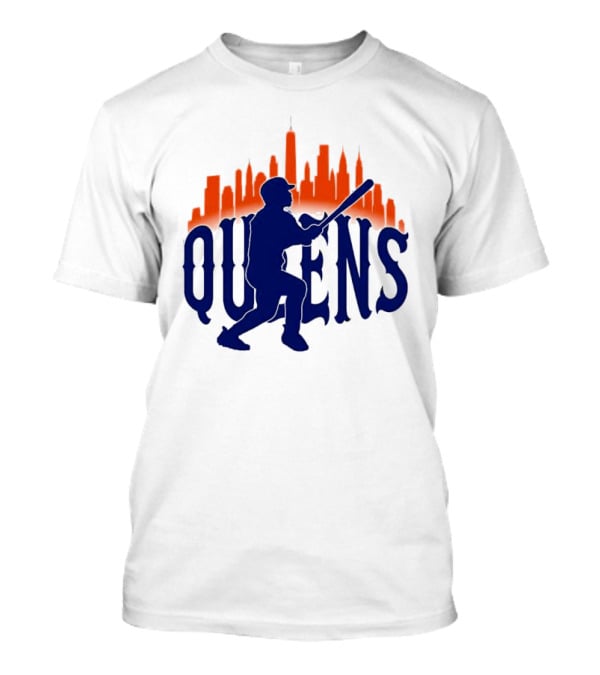 New York Mets Queens Baseball Skyline MLB T-Shirt
