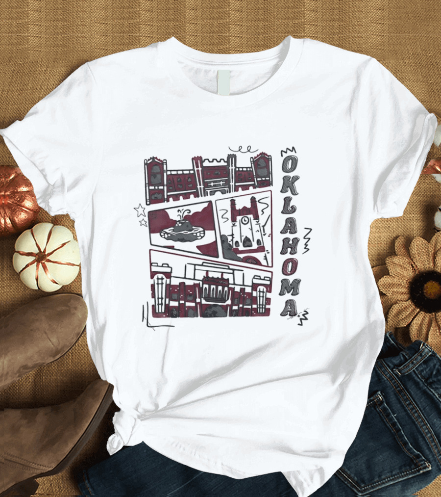 Oklahoma Sooners Football University Of Oklahoma Campus Landmarks T-Shirt