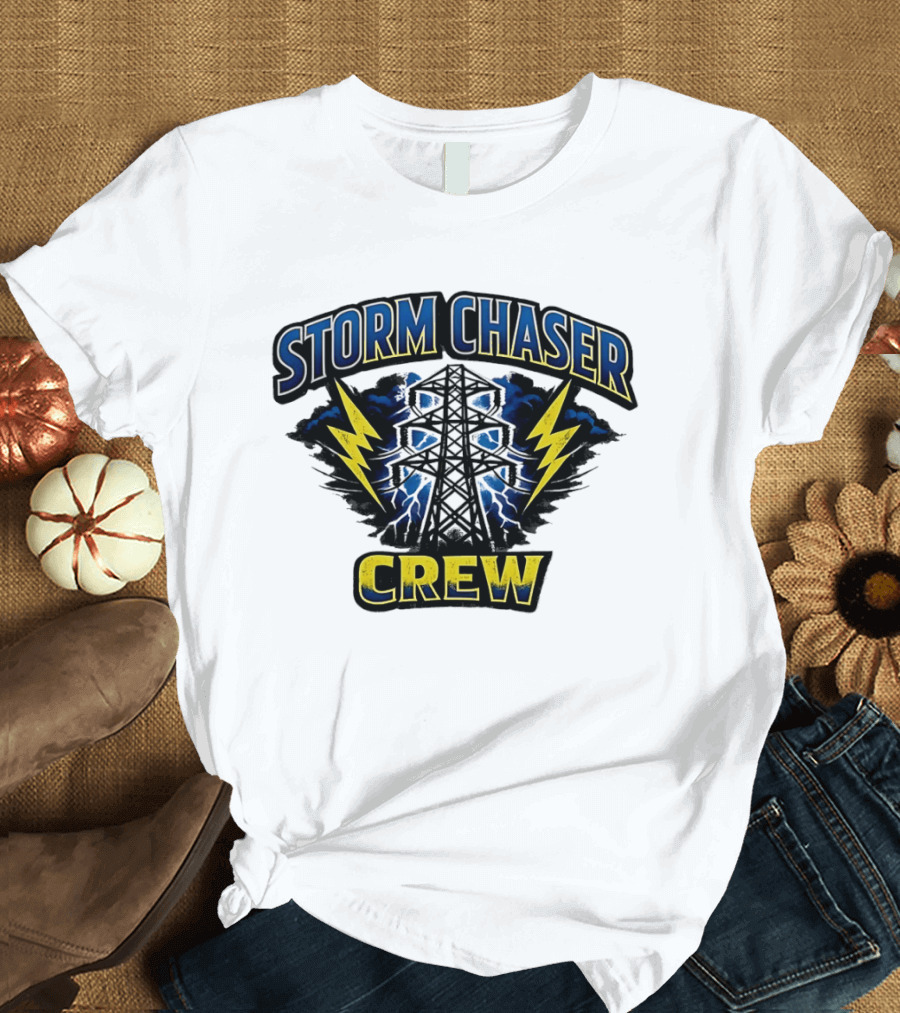Storm Chaser Crew High Voltage Power Pole Lightning T-Shirt