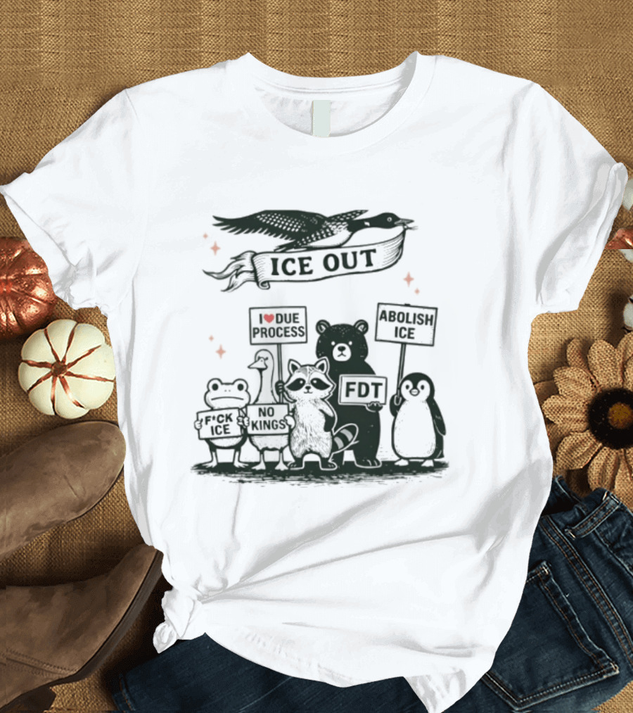 Resistance Ice Out Minnesota Protest Abolish ICE Animal Meme T-Shirt