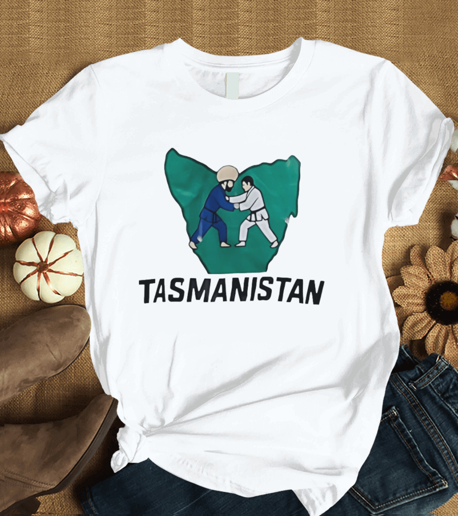Tasmanistan Judo Cartoon Tasmania Map T-Shirt