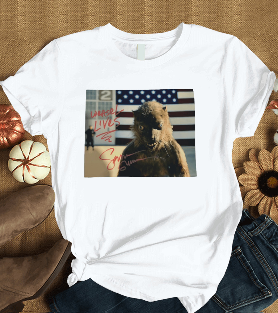 Weasel Lives The Suicide Squad American Flag Scene T-Shirt