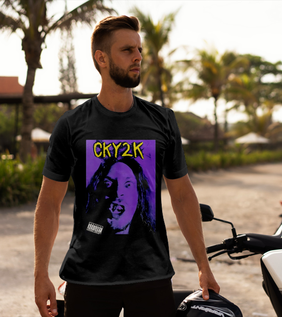 CKY2K Explicit Content Purple Portrait Bam Margera T-Shirt