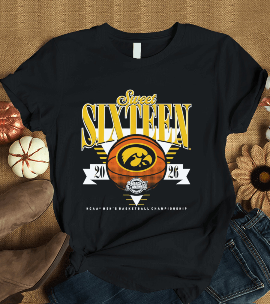Sweet Sixteen Iowa Hawkeyes 2026 NCAA Men's Basketball Championship T-Shirt