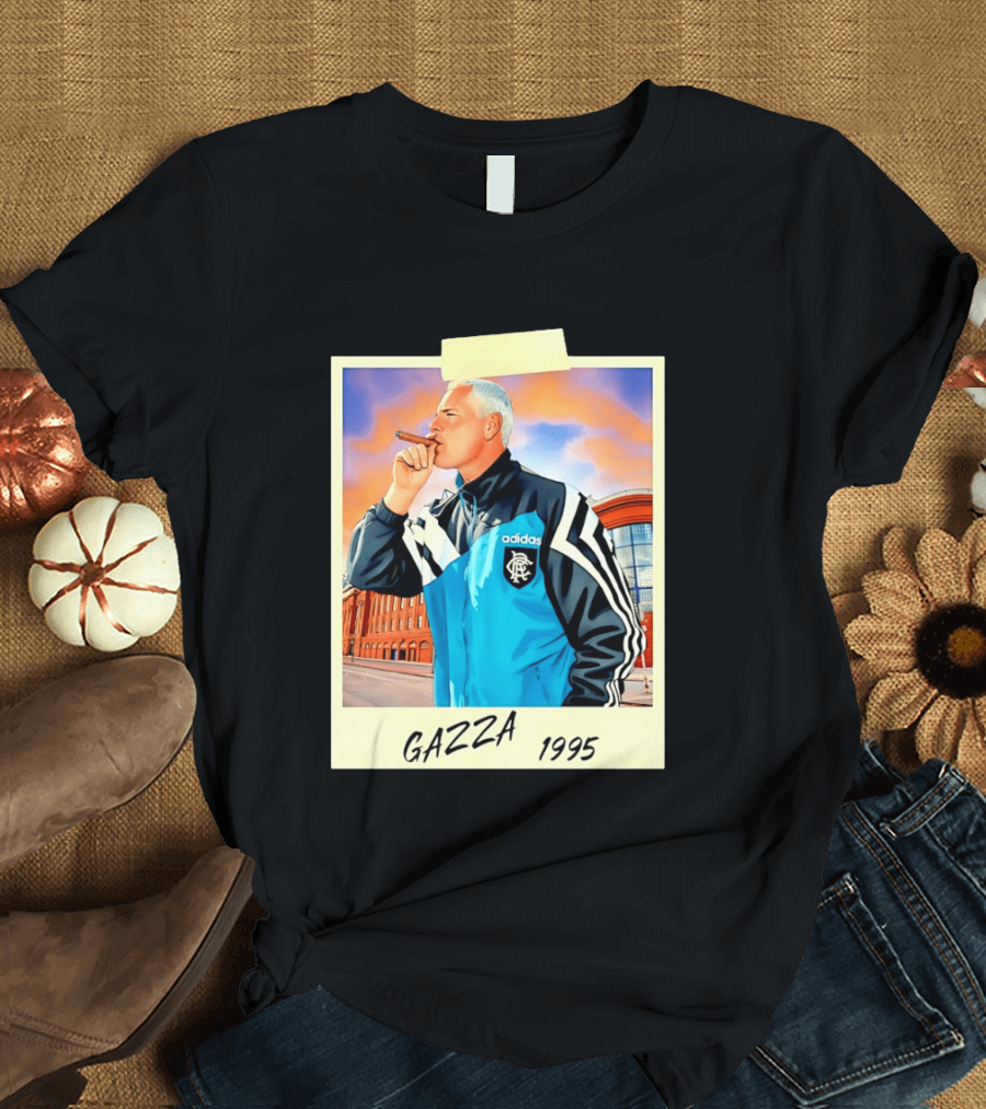 Paul Gascoigne Gazza 1995 Rangers Adidas Jacket T-Shirt