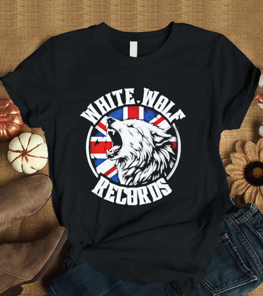 White Wolf Records British Flag Wolf T-Shirt