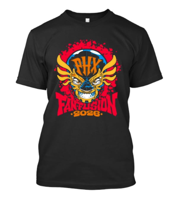 PHX Fusion 2026 Phoenix Wrestling Mask Flame Wings T-Shirt