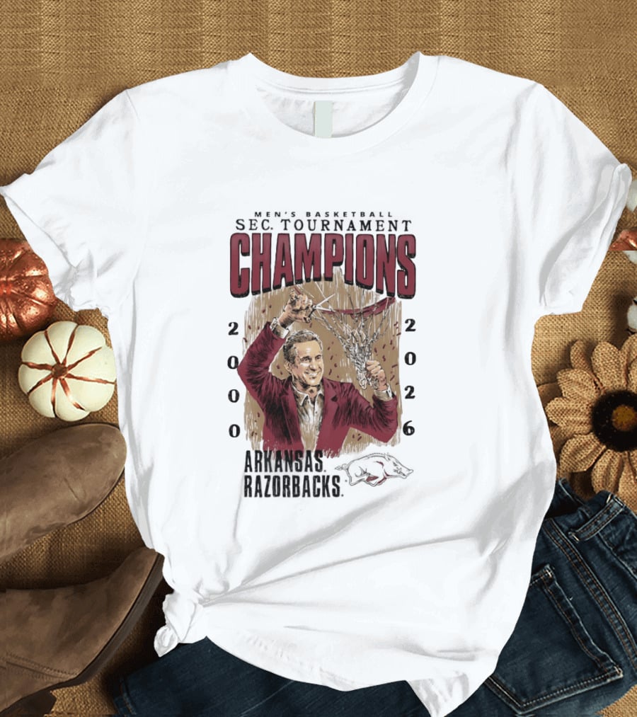 SEC Champions 2000 2026 Arkansas Razorbacks Coach Cal T-Shirt