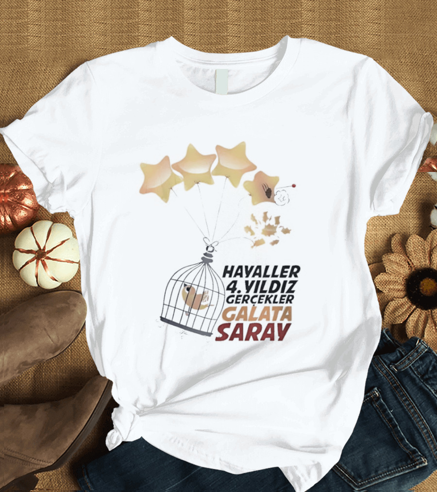 Havaller 4 Yıldız Gerçekler Galata Saray Turkish Football Club Stars T-Shirt
