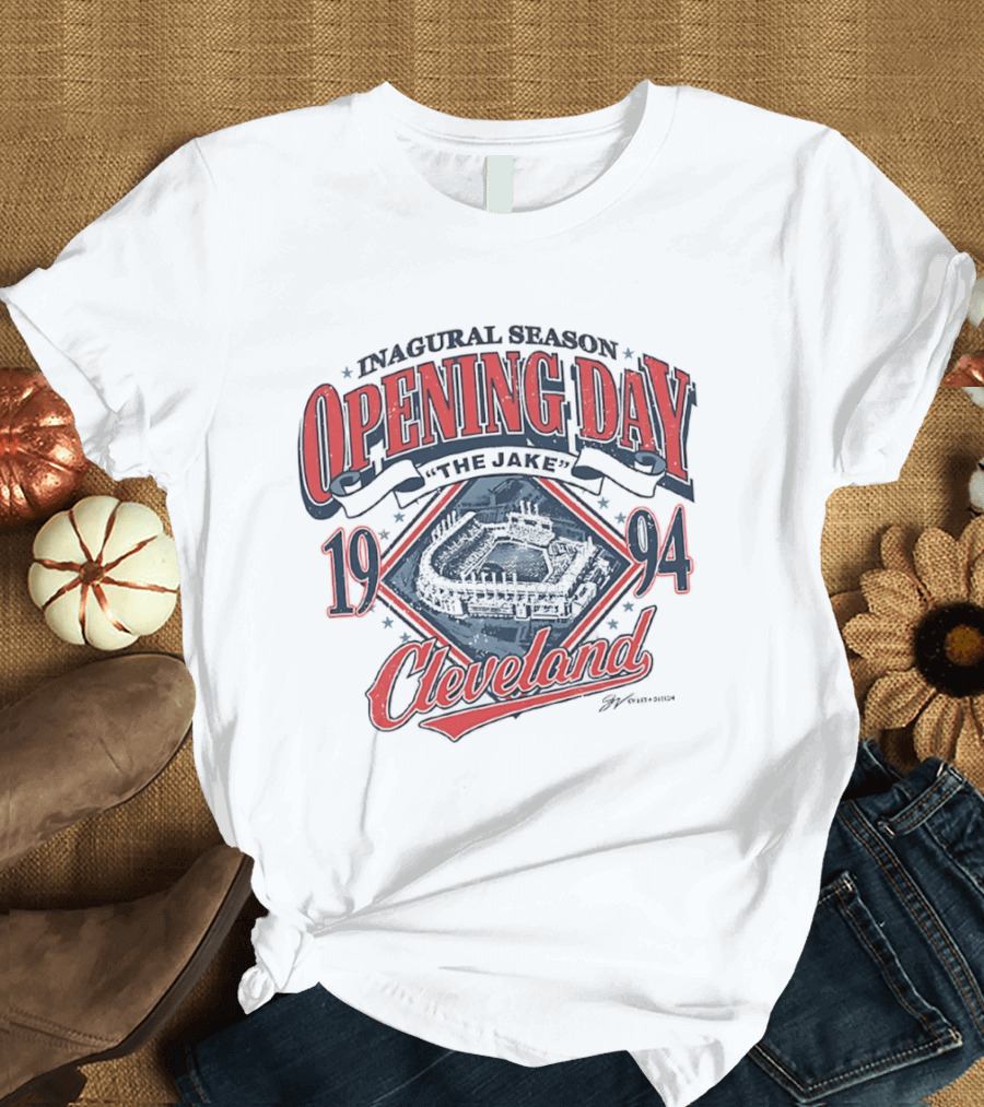 Inaugural Season Opening Day The Jake 1994 Cleveland Baseball T-Shirt