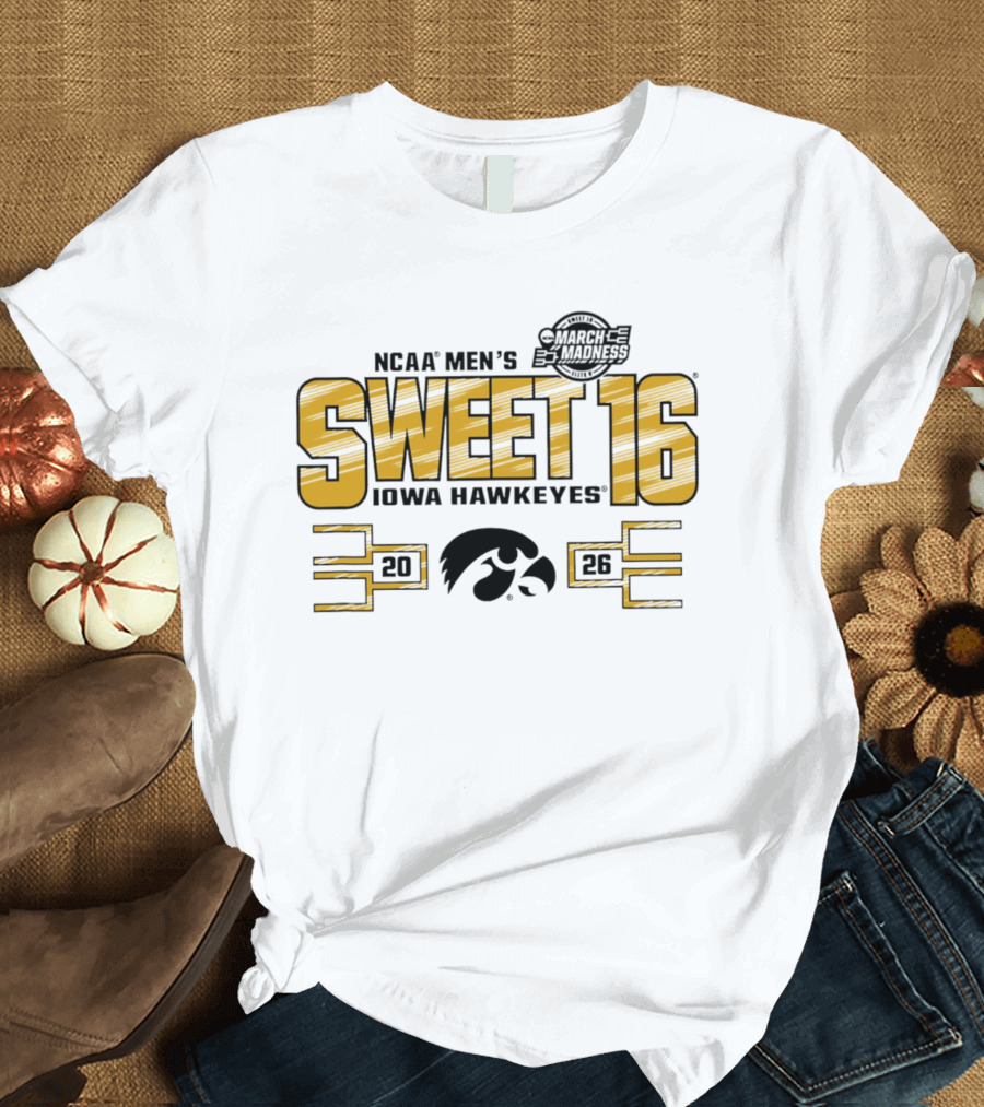 NCAA Men's March Madness 2026 Iowa Hawkeyes Sweet 16 T-Shirt