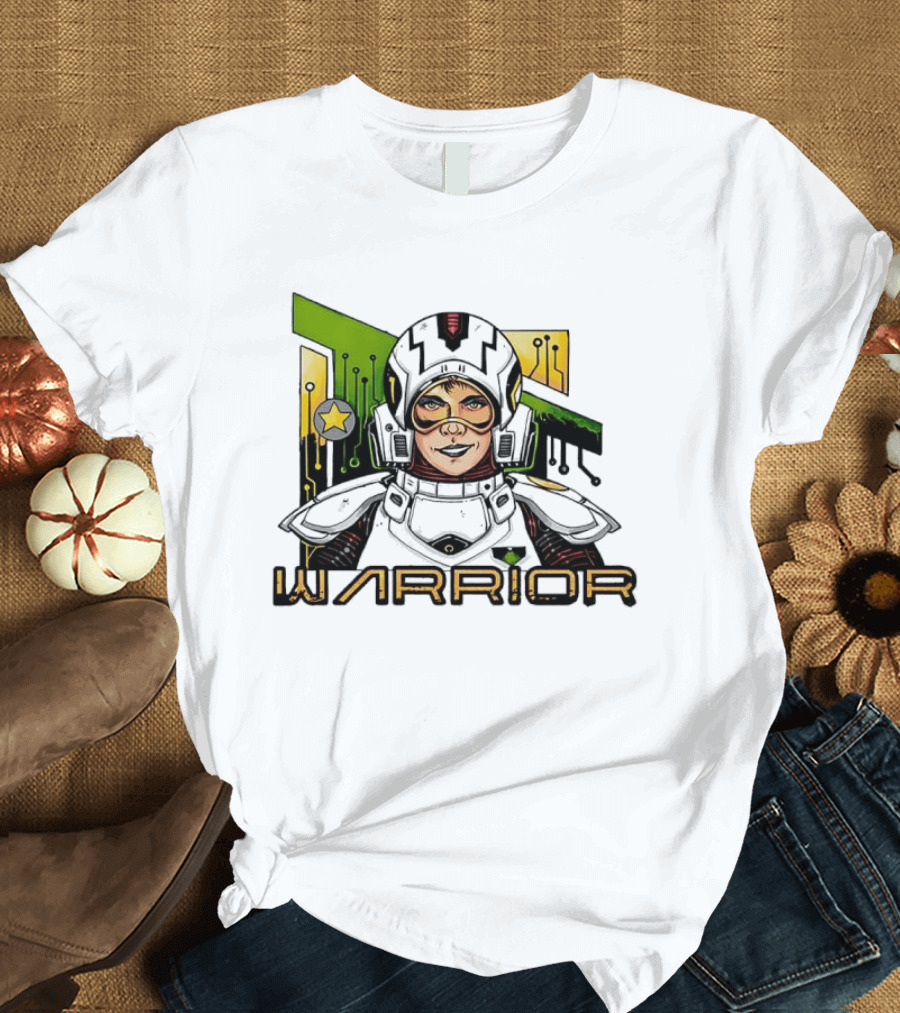 Riza Warrior Sci Fi Cybernetic Soldier With Helmet T-Shirt