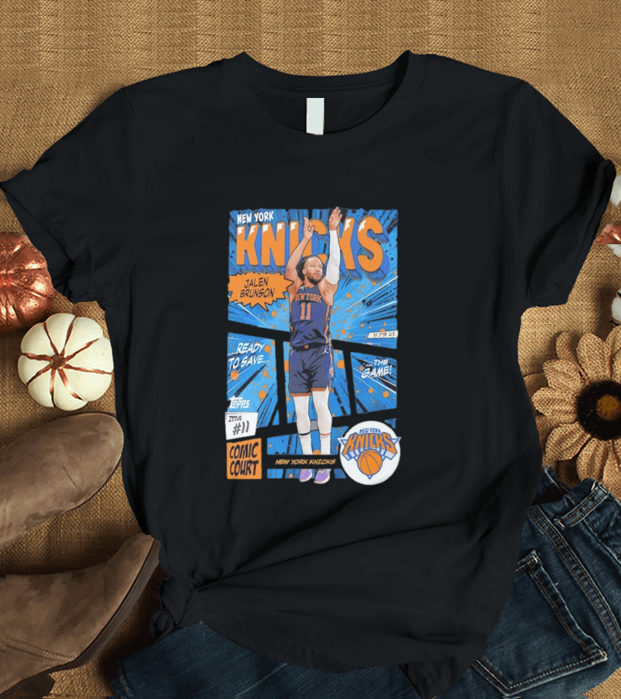 New York Knicks Jalen Brunson Comic Court Issue 11 Basketball 2026 T-Shirt