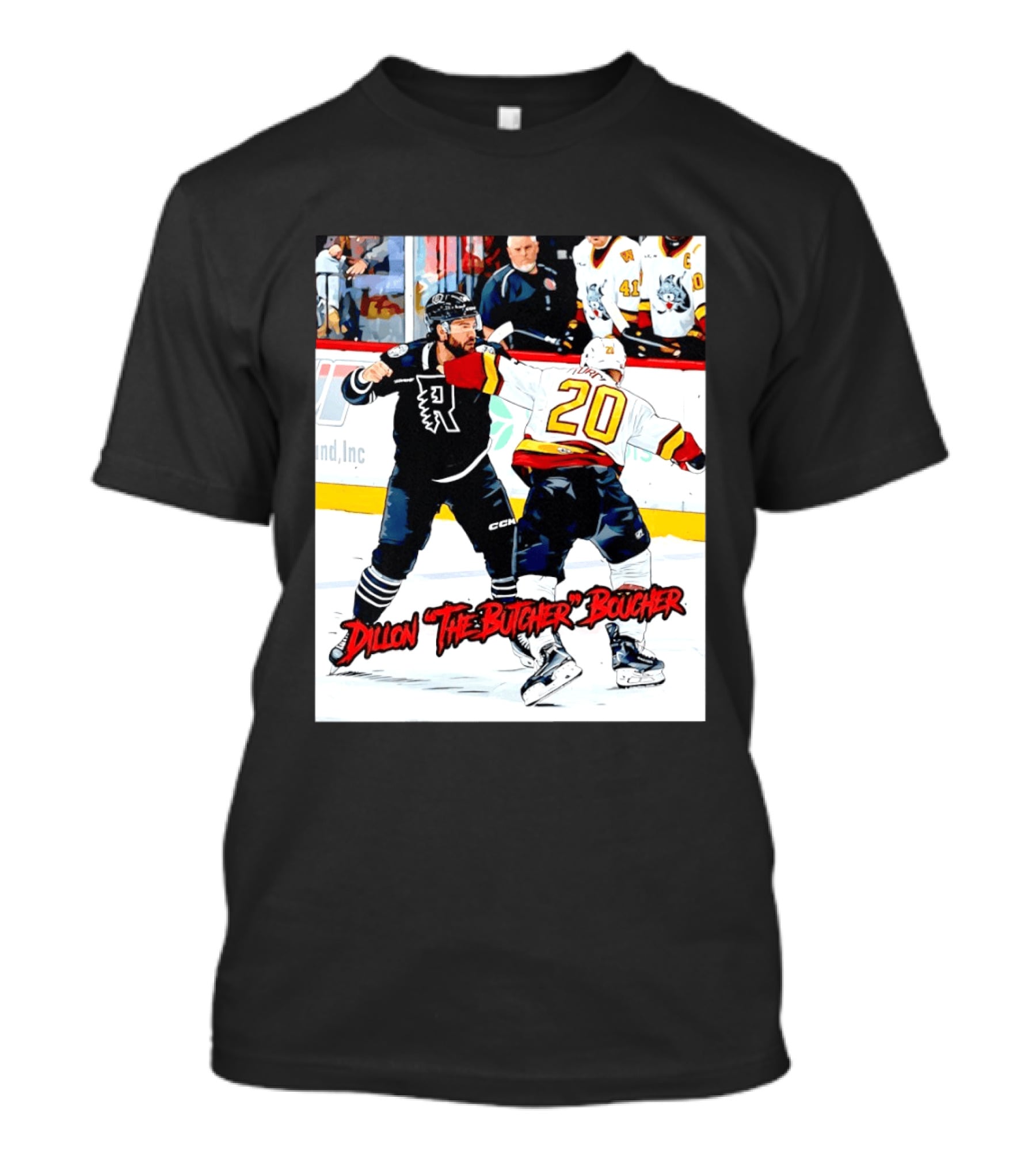 Dillon The Butcher Boucher Rockford IceHogs Hockey Fight Scene T-Shirt