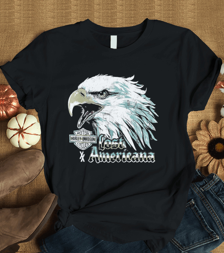 Machine Gun Kelly Harley Davidson Lost Americana Big Eagle Head T-Shirt