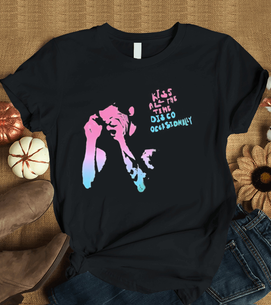 Kiss All The Time Disco Occasionally Red Blue T-Shirt