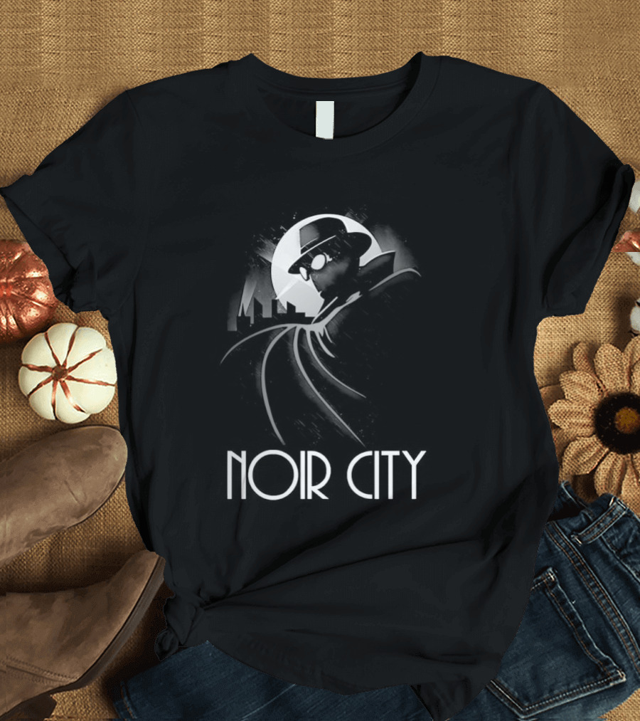 Spider Man Noir City Stylized White T-Shirt