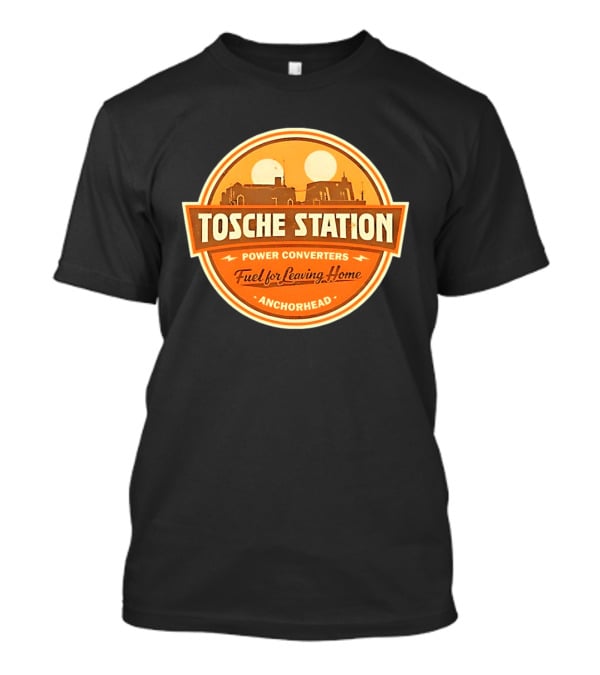 Tosche Station Power Converters Fuel For Leaving Home Anchorhead Twin Suns Desert Scene T-Shirt