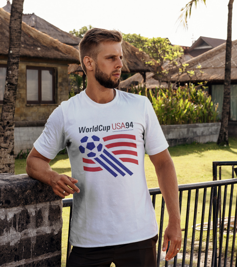 World Cup USA 94 Iconic Soccer Ball And Stripes T-Shirt