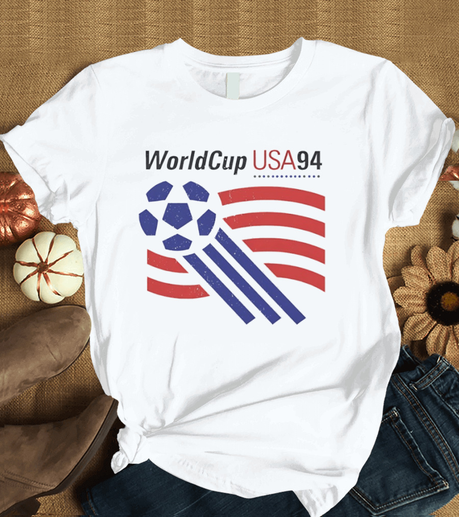 World Cup USA 94 Iconic Soccer Ball And Stripes T-Shirt