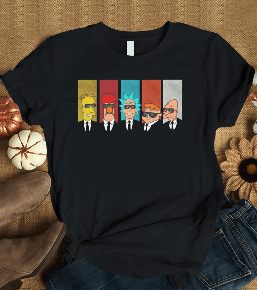 Professor Frink Beaker Rick Sanchez Dexter And Professor Hubert Farnsworth X Reservoir Dogs Reservoir Scientists T-Shirt