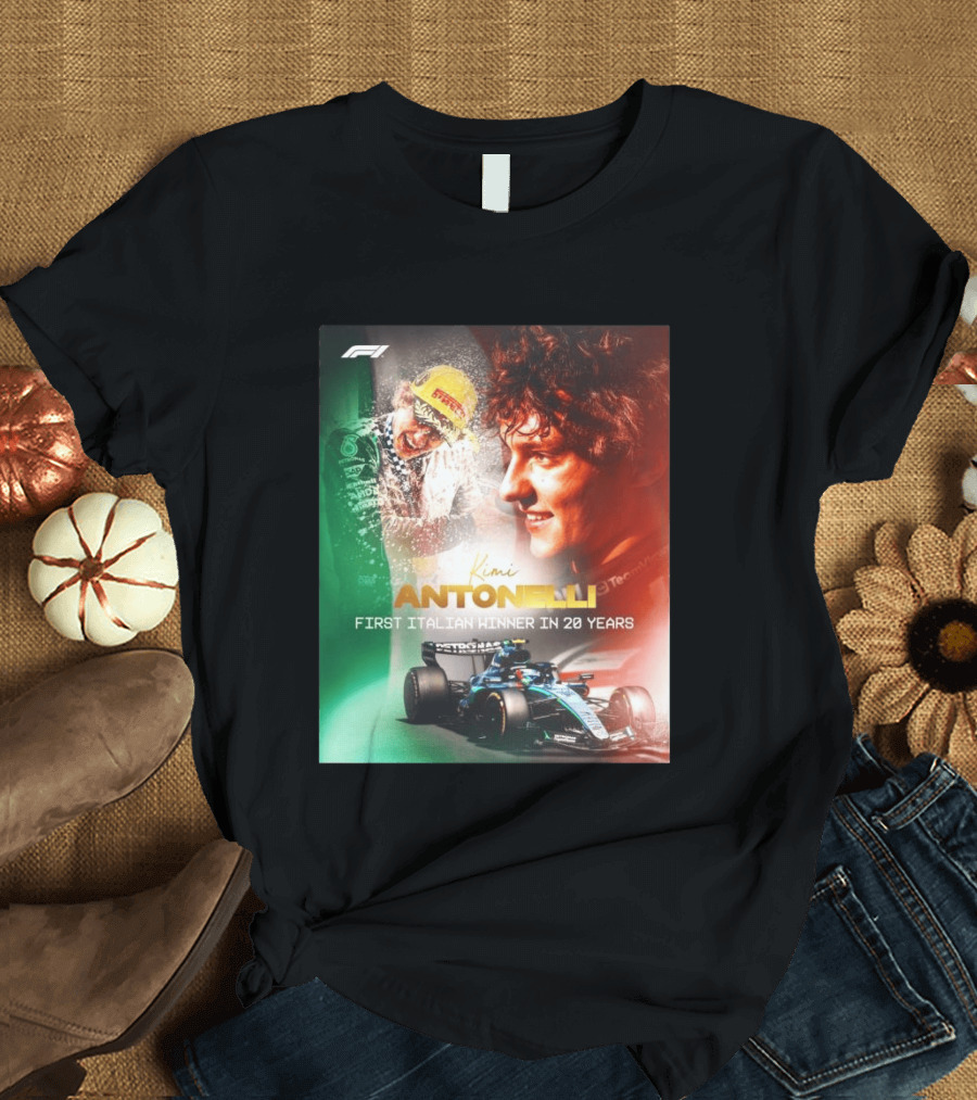 F1 Kimi Antonelli First Italian Winner In 20 Years T-Shirt