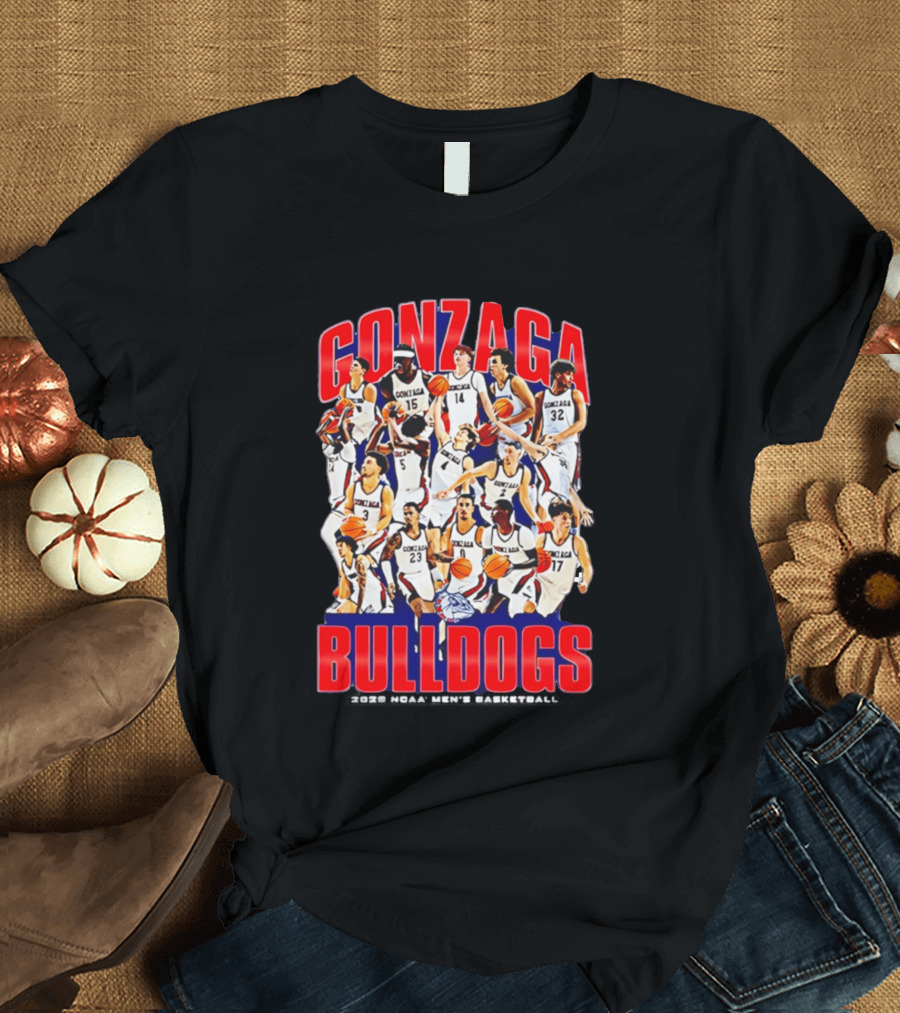 Gonzaga Bulldogs Men's Basketball March Madness 2026 Team Collage T-Shirt