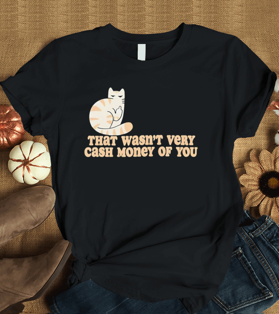 Tabby Cat Middle Finger That Wasn't Very Cash Money Of You T-Shirt