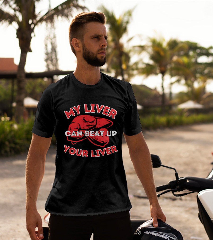 My Liver Can Beat Up Your Liver Red Boxing Gloves T-Shirt