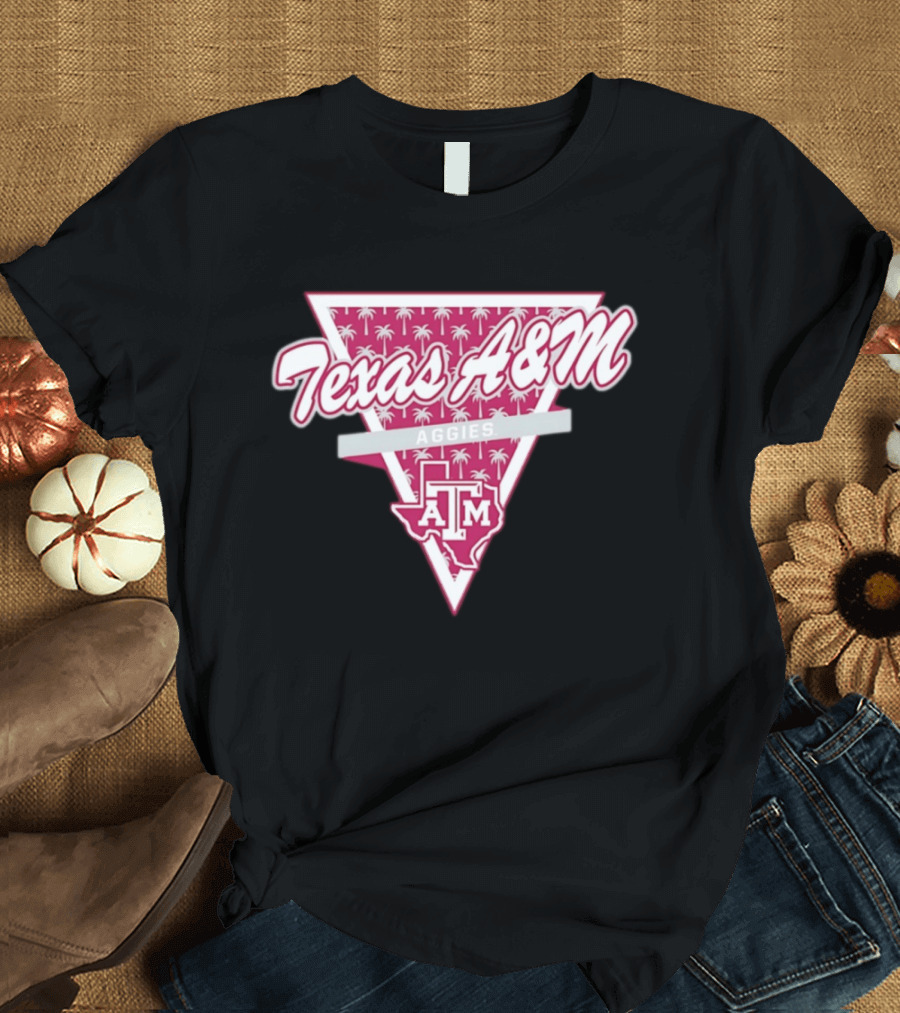 Texas A&M Aggies Football Palm Tree Triangle T-Shirt