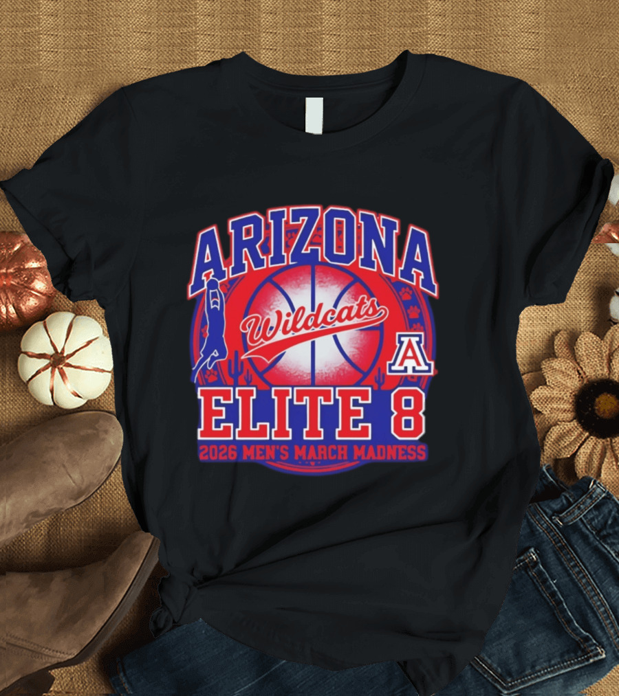 Arizona Wildcats Elite 8 2026 Men's March Madness Basketball T-Shirt