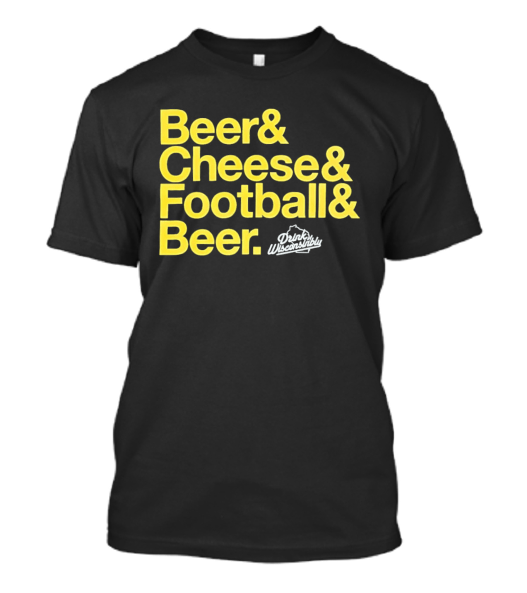 Beer Cheese Football Beer Drink Wisconsibly Packers Fans Game Day T-Shirt